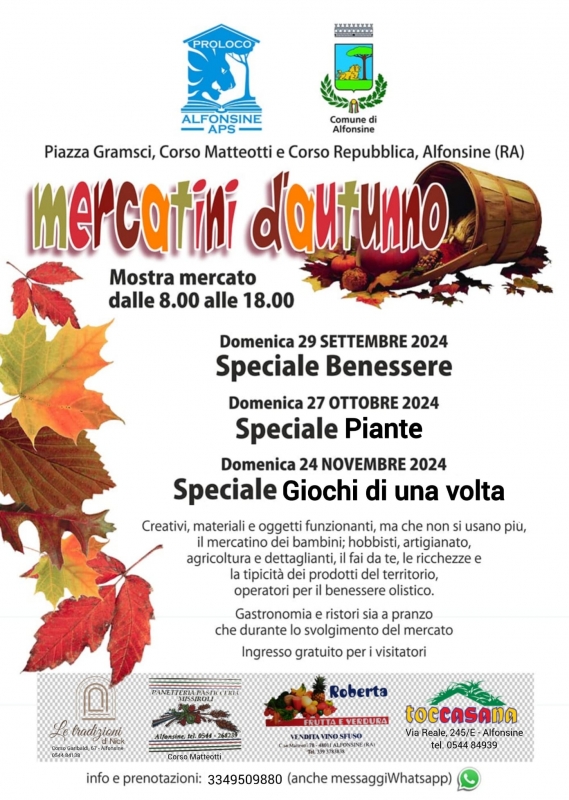 MERCATINI D'AUTUNNO: speciale benessere