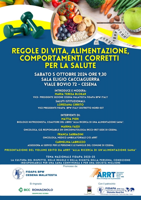 Regole di vita, alimentazione, comportamenti corretti per la salute