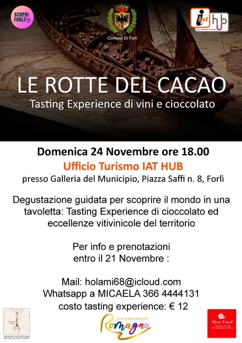 Le rotte del cacao - Tasting Experience di vini e cioccolato
