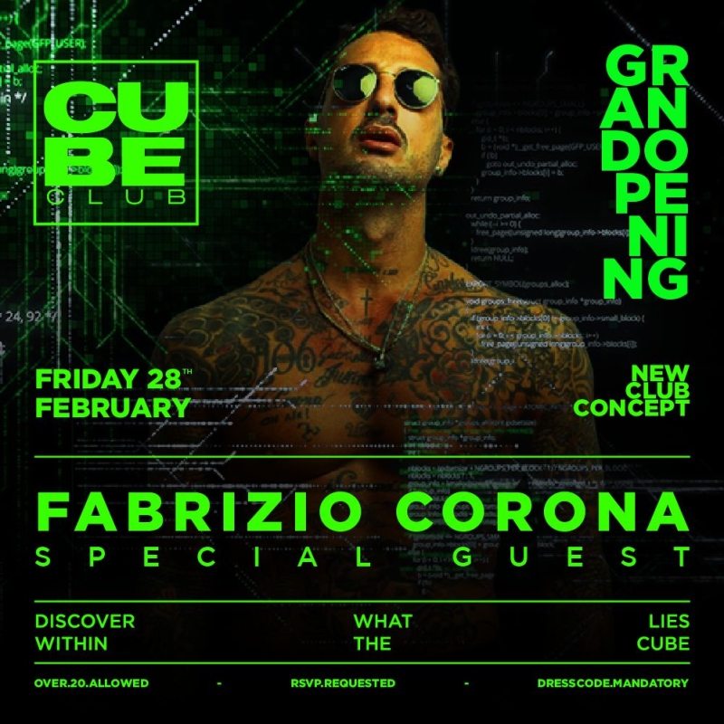 GRAND OPENING CUBE - FABRIZIO CORONA
