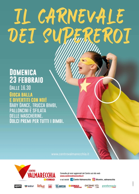 Il Carnevale del centro commerciale è con i supereroi