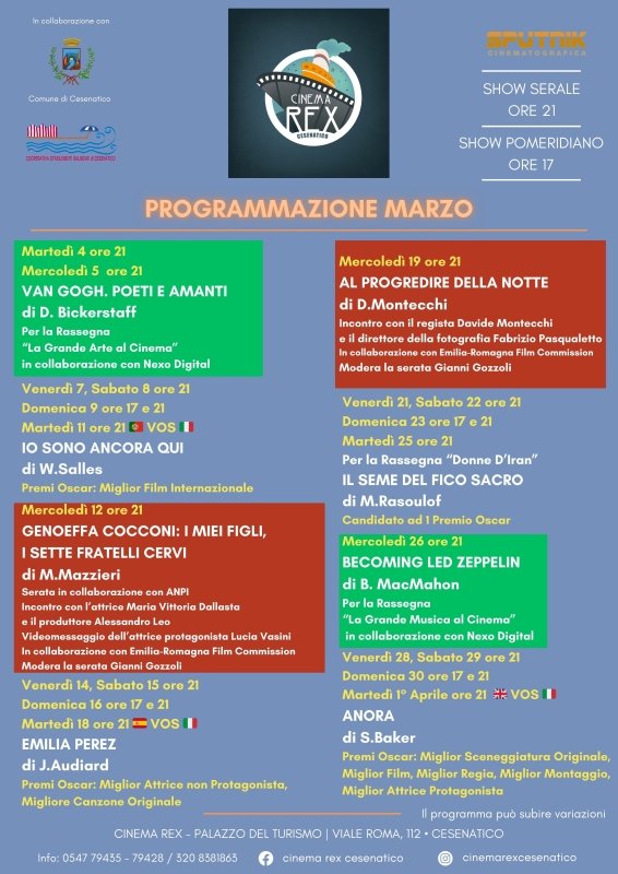 Programmazione Cinema Rex Marzo