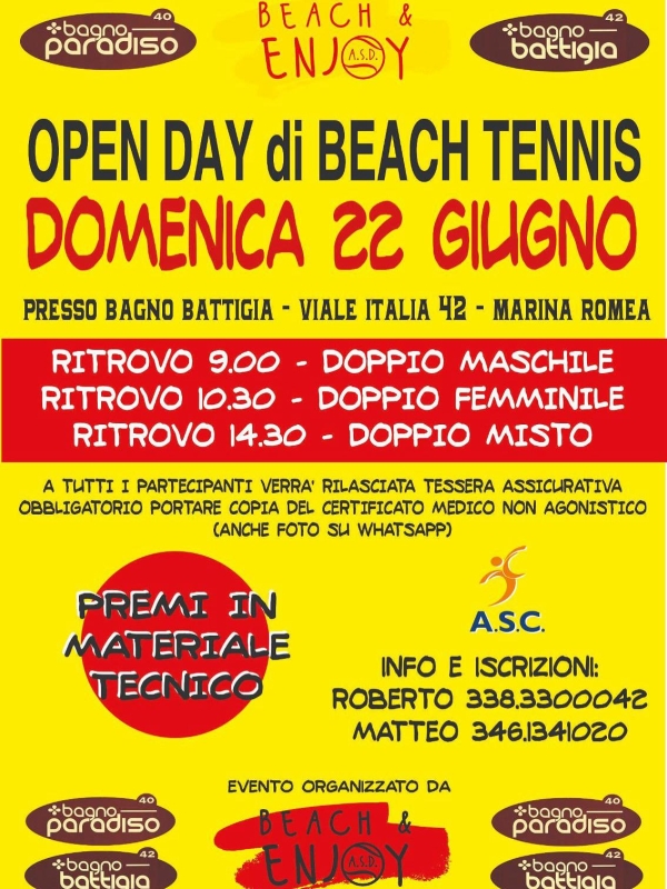 Open day di beach tennis