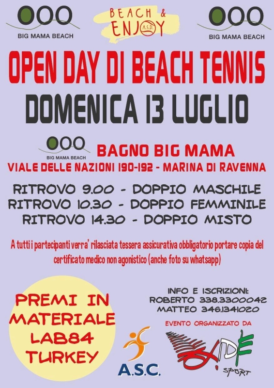 Open day di beach tennis