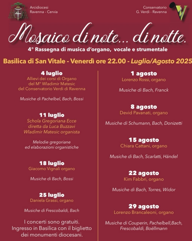 Mosaico di note di notte