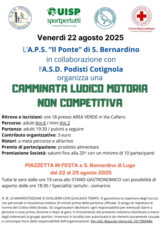 CAMMINATA LUDICO MOTORIA NON COMPETITIVA