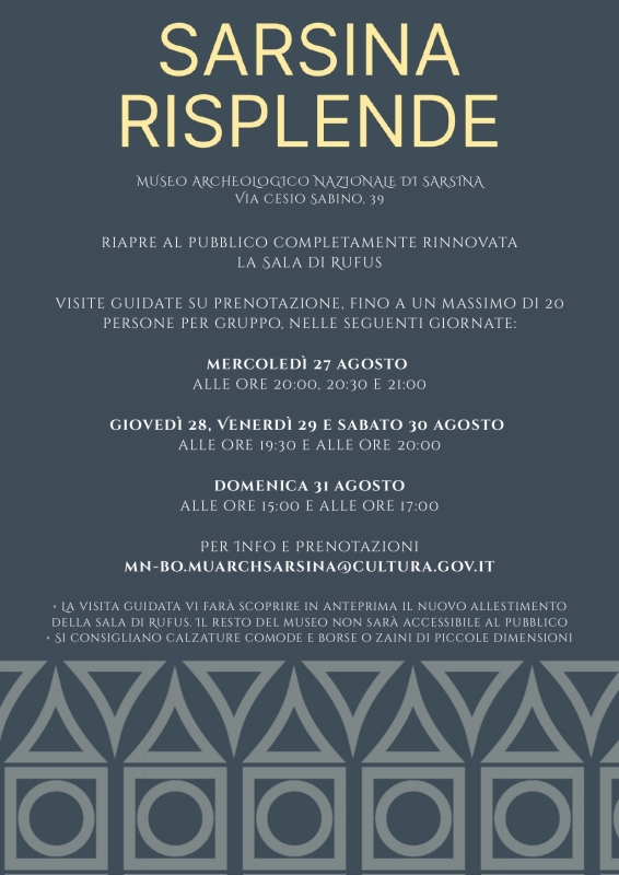Sarsina Risplende: visite guidate alla sala di Rufus