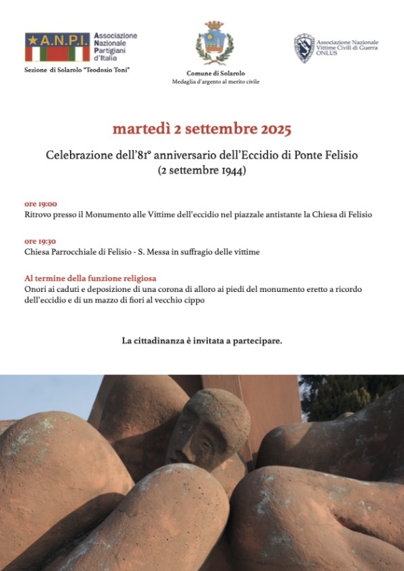 81° Anniversario dell’Eccidio di Ponte Felisio