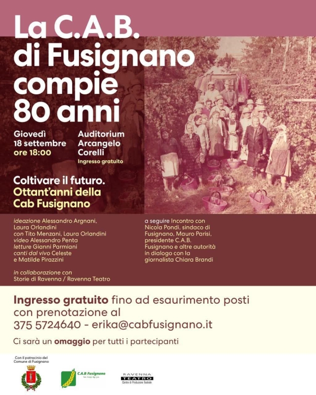 80 anni della Cooperativa Agricola Braccianti di Fusignano