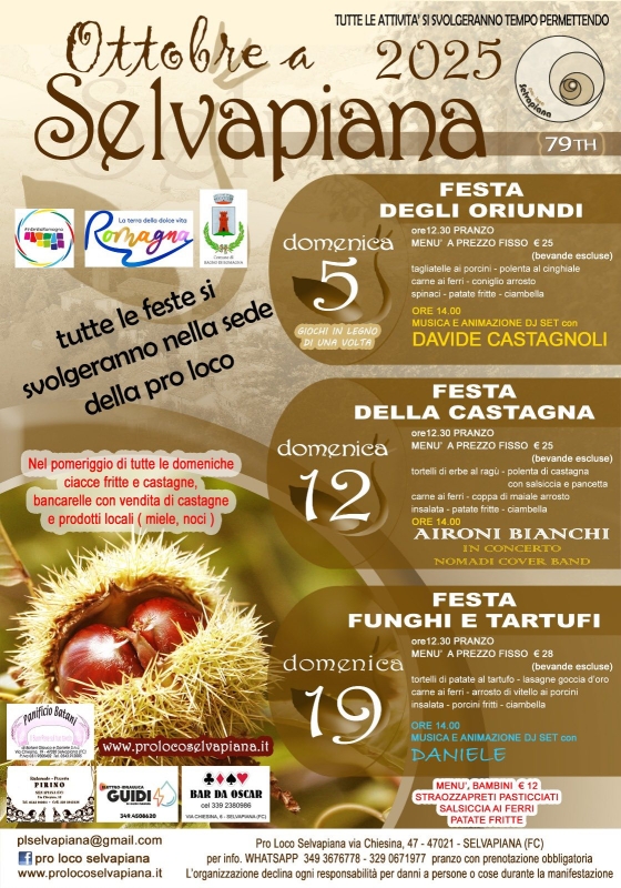 Ottobre a Selvapiana: Sagra dei Funghi e Tartufi