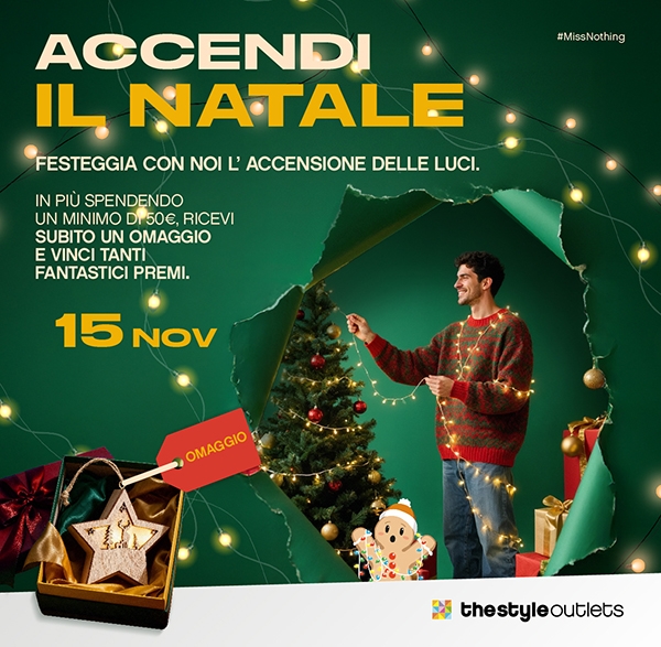 Castel Guelfo The Style Outlets accende il Natale