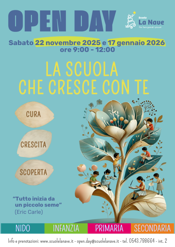 Open Day 2025/2026: le Scuole La Nave aprono le porte a famiglie e studenti