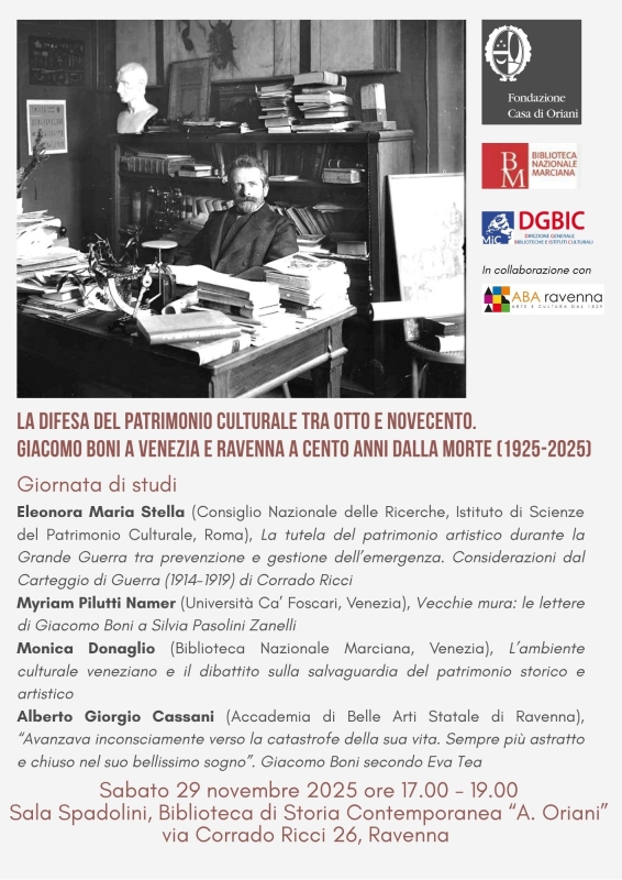 Alla Biblioteca Oriani un convegno sul grande archeologo Giacomo Boni,  tra Venezia e Ravenna