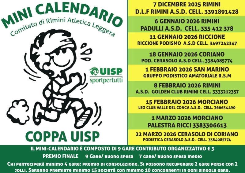 Mini calendario Uisp