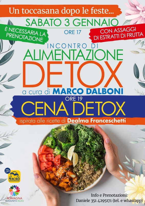 INCONTRO DI ALIMENTAZIONE E CENA DETOX CON MARCO DALBONI