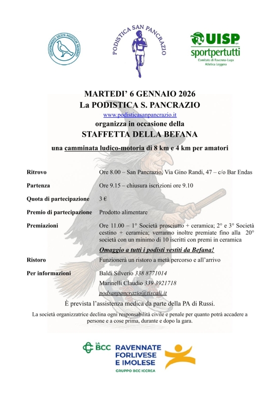 34° Staffetta della Befana a San Pancrazio