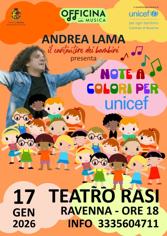 Note a colori per UNICEF. Concerto Spettacolo di Andrea Lama Il cantautore dei bambini