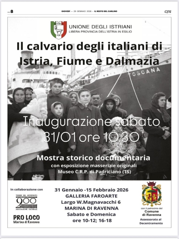 IL CALVARIO DEGLI ITALIANI DELL’ISTRIA, FIUME E DALMAZIA