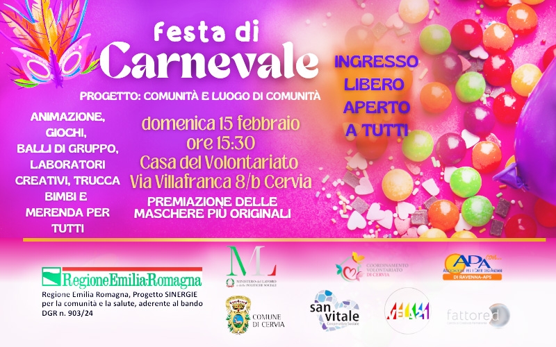 Carnevale alla casa del volontariato di Cervia