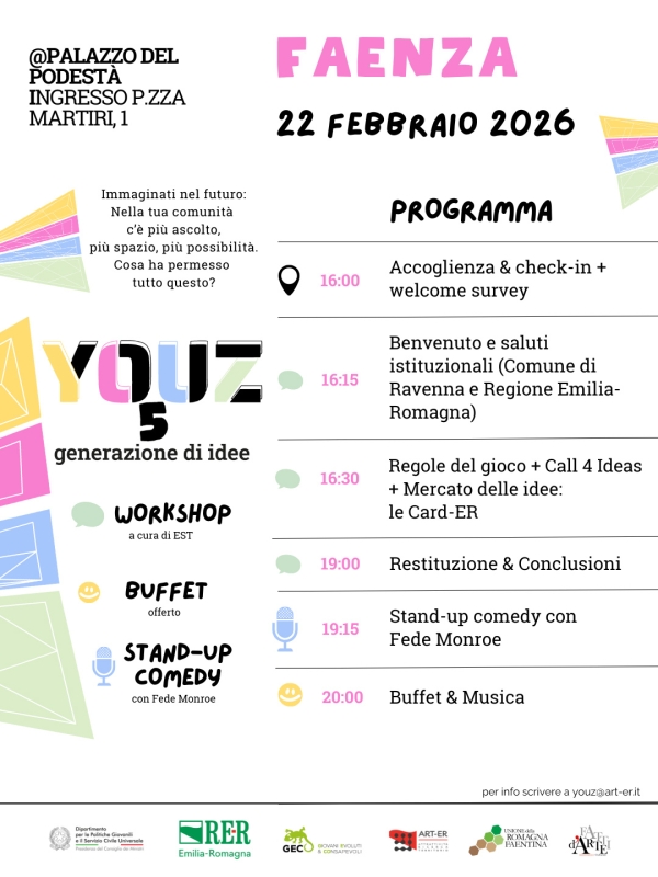 Progetto YOUZ al Palazzo Podestà di Faenza.