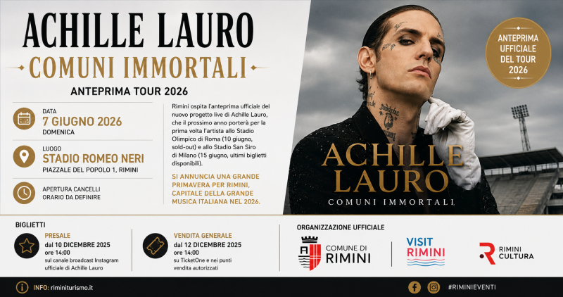 Achille lauro comuni immortali 2026