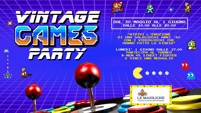 Vintage Games party a Le Maioliche