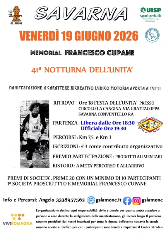 Notturna dell'Unita' Memorial Francesco Cupane