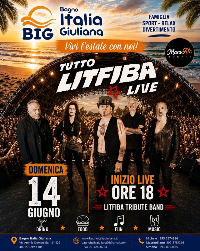 TUTTO LITFIBA LIVE La tribute rock band a Pinarella di Cervia