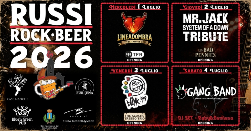 RUSSI ROCK BEER 2026 – 11ª EDIZIONE