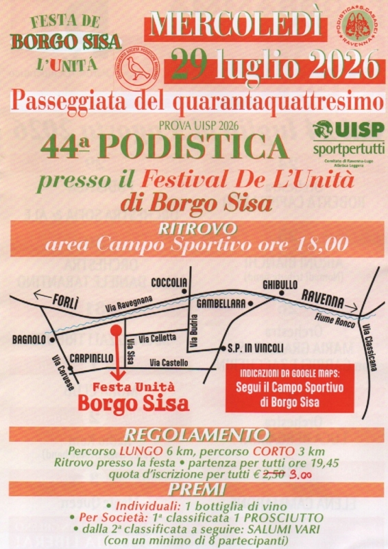 44° Podistica - Festa dell'Unità Borgo Sisa