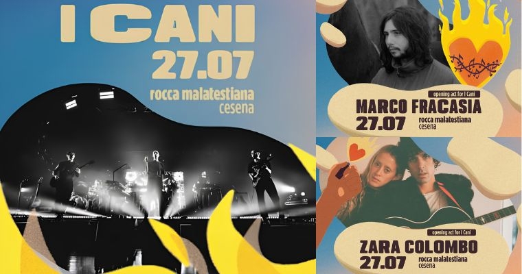 acieloaperto: Concerto de I CANI + Zara Colombo, Marco Fracasia