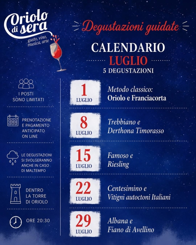 Oriolo di Sera, degustazioni