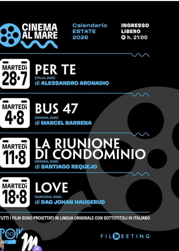 Cinema al mare al Bagno Polka