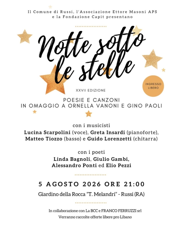 Notte sotto le Stelle omaggio a Ornella Vanoni e Gino Paoli