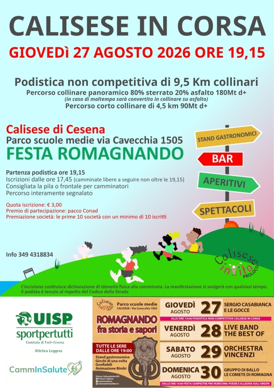 Calisese in corsa