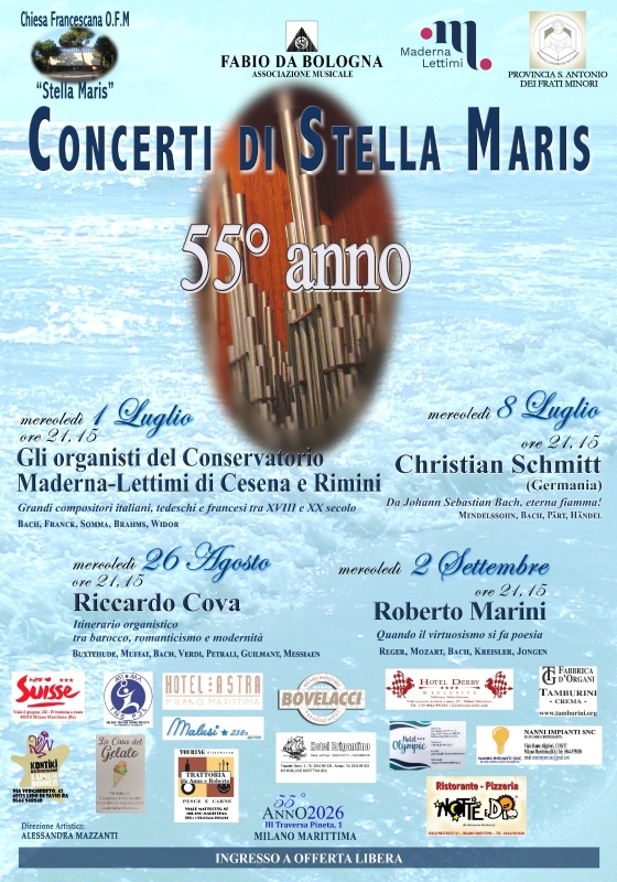 Il giovane organista Riccardo Cova ospite dei “Concerti di Stella Maris”