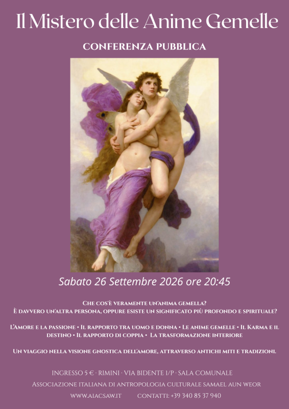 IL MISTERO DELLE ANIME GEMELLE - CONFERENZA PUBBLICA