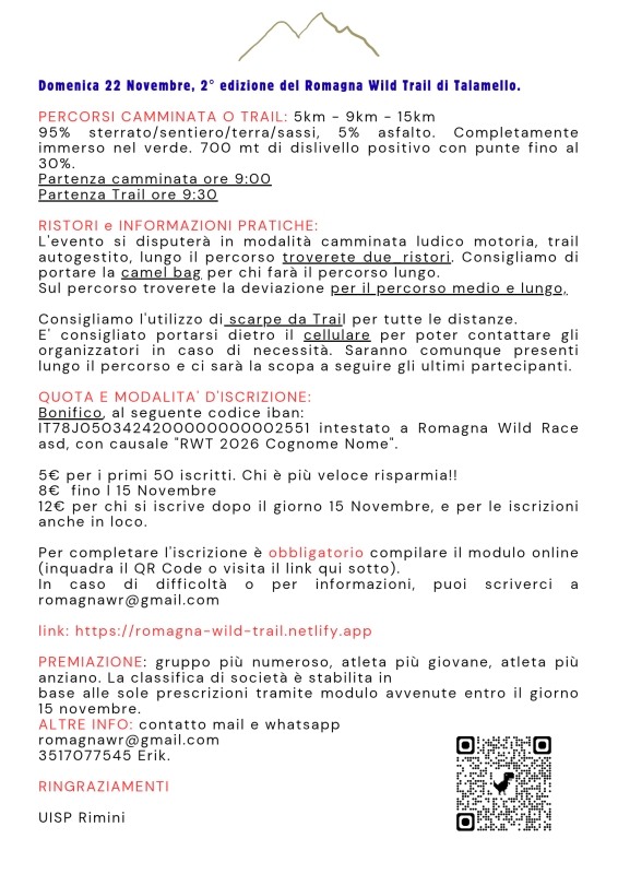 Romagna Wild Trail Talamello 2026