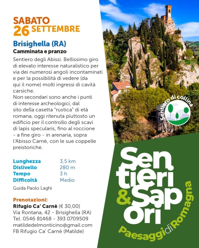 SENTIERI E SAPORI: CAMMINATA E PRANZO SUL SENTIERO DEGLI ABISSI A BRISIGHELLA