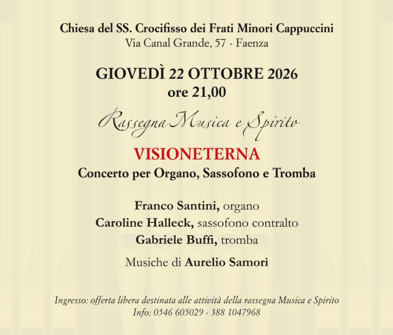 VISIONETERNA: Concerto per Organo, Sassofono e Tromba - Associazione Fattorini