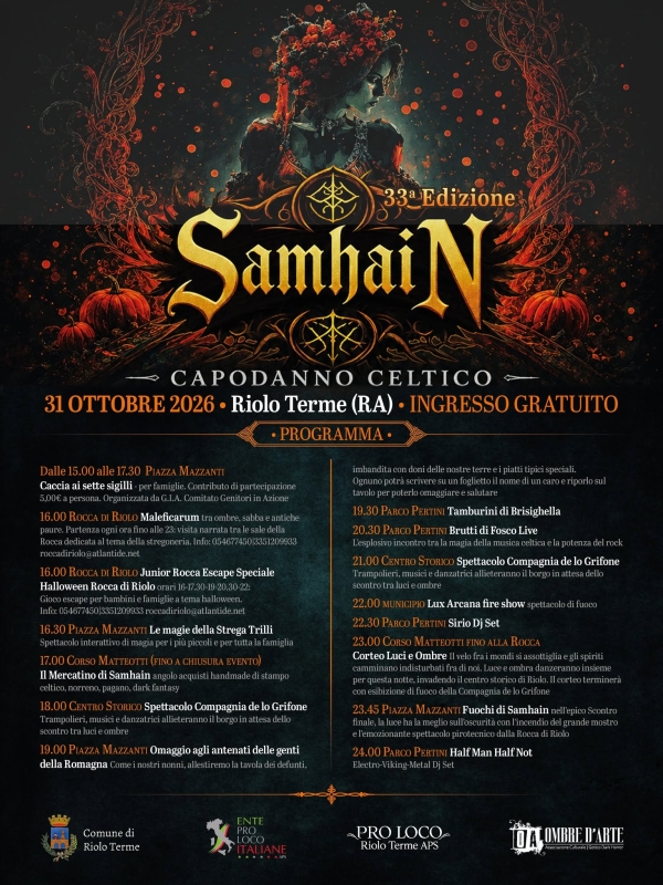 Samhain 2026 – 33ª edizione: il Capodanno Celtico a Riolo Terme