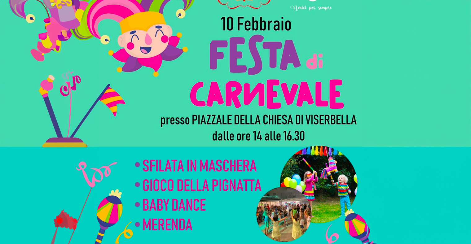 Vivi Romagna Eventi - Festa di Carnevale a Viserbella - Viserbella piazzale  della Chiesa Sabato 10 febbraio 2024 - dalle 14 alle 16:30